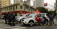 Imagem de policiais militares em Santos, onde, no início do ano, foram registrados 20 mortos em confrontos  Foto: Rovena Rosa/Agência Brasil
