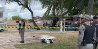 O idoso teve a cabeça cortada em uma praça pública em Natal (RN)  Foto: Reprodução/Inter TV RN