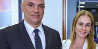 O ministro Alexandre de Moraes e sua esposa, Viviane Barci de Moraes  Foto: Ricardo Stuckert/PR