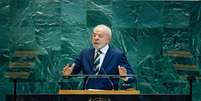 Lula durante o discurso na Assembleia Geral da ONU  Foto: Ricardo Stuckert / PR