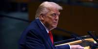 Trump falou por mais de 50 minutos na ONU  Foto: Spencer Platt / Getty Images
