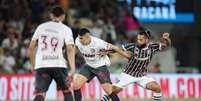  Foto: Marcelo Gon&ccedil;alves/Fluminense - Legenda: Ot&aacute;vio em a&ccedil;&atilde;o na elimina&ccedil;&atilde;o do Fluminense para o Lan&uacute;s / Jogada10