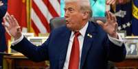 O presidente dos EUA, Donald Trump, na Casa Branca, nesta quinta-feira (25)  Foto: &copy; Alex Brandon / AP / RFI