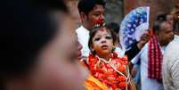 Aryata Shakya, de 2 anos, a nova deusa viva do Nepal  Foto: Skanda Gautam/SOPA Images/LightRocket
