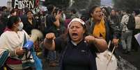 Manifestantes participam de protesto em apoio à greve nacional em Quito, em 7 de outubro  Foto: Getty Images / BBC News Brasil