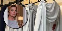 As blusas de Odete Roitman (Débora Bloch) no camarim: figuro exclusivo para a cena da morte  Foto: Reprodução/Instagram
