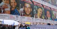 Em um protesto no dia 7 de outubro foram relembrados os sequestrados pelo Hamas no ataque que aconteceu há dois anos  Foto: Sean Gallup /GettyImages