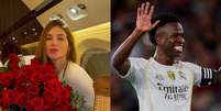 Virginia Fonseca e Vini Jr. terminaram a relação após trocas de mensagens do jogador com outras mulheres  Foto: @virginia via Instagram e Real Madrid/Divulgação / Estadão