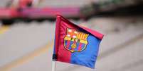Bandeira do Barcelona.   Foto: Alex Caparros/Getty Images / Esporte News Mundo