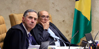 Barroso e Gilmar Mendes durante sessão no STF  Foto: Nelson Jr./SCO/STF