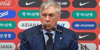  Foto: Repdorução/CBF - Legenda: Ancelotti durante a coletiva de imprensa na Coreia do Sul / Jogada10