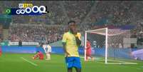 Vini Jr mandou beijo após marcar gol pela Seleção Brasileira, contra a Coreia do Sul  Foto: Reprodução/GE