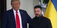 Trump e Zelensky durante encontro na Casa Branca, em agosto de 2025  Foto: ANSA / Ansa - Brasil