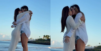 Lauana Prado e Tati Dias em vídeo romântico na praia  Foto: Reprodução/Instagram
