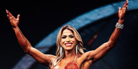 Eduarda Bezerra conquista primeiro lugar do p&oacute;dio da categoria Wellness no Mr. Olympia 2025  Foto: Reprodu&ccedil;&atilde;o/wingsofstrength/Instagram