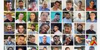 Uma coleção de fotografias mostrando as 48 pessoas que ainda estão sendo mantidas reféns pelo Hamas  Foto: BBC News Brasil
