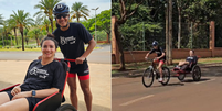 Triatleta Luisa Baptista e ex-ginasta Lais Souza se encontram em passeio de bicicleta  Foto: Reprodu&ccedil;&atilde;o/Instagram @luisabaptistad