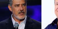 De saída do 'Jornal Nacional', William Bonner é alfinetado por Téo José ao ironizar Fórmula1 fora da Globo: 'Perdeu o respeito'.  Foto: Brazilnews, e Divulgação SBT / Purepeople