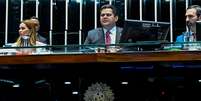 A sessão foi conduzida pelo presidente do Senado, Davi Alcolumbre   Foto: Waldemir Barreto/Agência Senado
