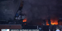 Incêndio atinge galpão em São Paulo  Foto: Reprodução/Globo