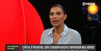 "As cr&iacute;ticas vorazes que teceram contra mim vieram de mulheres de direita", afirma C&iacute;ntia Chagas  Foto: Reprodu&ccedil;&atilde;o/TV
