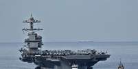 O porta-aviões Gerald Ford, dos Estados Unidos  Foto: Gerard Bottino/SOPA Images/LightRocket/Getty Images