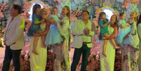 Leonardo comemora aniversário da neta Maria Flor, mas caras e bocas durante fala de Virgínia chamam atenção  Foto: Reprodução/Instagram @leonardo