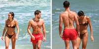Bruna Marquezine e João Guilherme em praia de São Conrado, no Rio  Foto: DAN DELMIRO E JC PEREIRA/AGNEWS