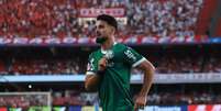 Flaco López (Palmeiras) celebrando seu gol contra o São Paulo, no dia 05.10.2025   Foto: ZUMA Press / Alamy