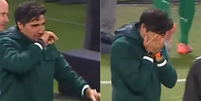 Abel Ferreira chora ap&oacute;s classifica&ccedil;&atilde;o do Palmeiras para a semifinal da Libertadores  Foto: Reprodu&ccedil;&atilde;o/ESPN