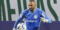 Weverton sofreu uma fissura na mão direita –  Foto: Reprodução/Palmeiras / Jogada10