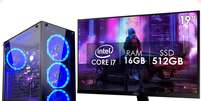 PC Gamer Completo Intel Core i7 16GB SSD 512GB Monitor 19" Kit Gamer Strong Tech Foto: