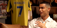 Cristiano Ronaldo em entrevista a Piers Morgan Foto: Reprodução/Youtube @PiersMorganUncensored