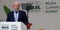 Presidente Luiz Inácio Lula da Silva (PT) discursou durante a abertura da Cúpula de Líderes da COP30  Foto: Isabel B./COP30
