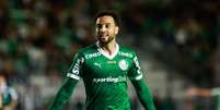 Felipe Anderson (Palmeiras) celebrando seu gol contra o Juventude, no dia 02.11.2025 Foto: Associated Press / Alamy