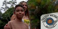 Samuel, de 10 anos, salvou a vida da mãe, Patrícia, que teve crise convulsiva em casa. Ele ligou para o 190 e seguiu orientações de PM  Foto: Reprodução/TV Tribuna/Globo