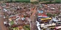 Cidade de Rio Bonito do Iguaçu, no Paraná, está devastada após tornado que atingiu a região na última sexta-feira, 7  Foto: @metsul via X/Twitter / Estadão