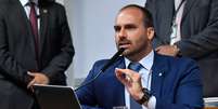 Eduardo Bolsonaro está nos Estados Unidos desde o início do ano  Foto: Jane de Araújo/Agência Senado / Estadão