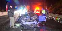 Quatro jovens morrem em acidente no Rodoanel, em São Bernardo do Campo  Foto: Reprodução/TV Globo