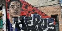 Grafite homenageia Herus Conceição, inocente morto em ação policial no Rio de Janeiro em 7 de junho de 2025. Foto: Reprodução