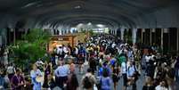 Pessoas participam do dia de abertura da COP-30, em Belém  Foto: Wilton Júnior/Estadão / Estadão