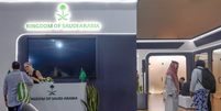 Estande da Arábia Saudita na Blue Zone da COP30  Foto: Tânia Rêgo/Agência Brasil