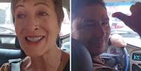 Sônia Bridi e o motorista que lhe deu carona  Foto: Reprodução | Instagram