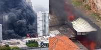 Galpão no Brás foi atingido por incêndio na tarde desta sexta-feira, 14   Foto: Reprodução/bilitante/X