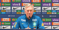 Ancelotti brinca risadas ao falar sobre 'preço' para renovação com a CBF  Foto: Repodução/Youtube @CBF