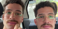 João Guilherme aparece sem barba e adota "bigode grosso".    Foto: Reprodução/Instagram