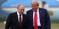 Putin e Trump durante seu encontro no Alasca, em agosto  Foto: Getty Images / BBC News Brasil