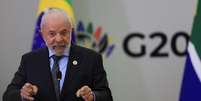 Presidente Lula em reunião do G20 em Johanesburgo neste domingo, 23  Foto: REUTERS/Esa Alexander