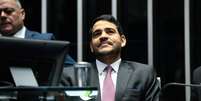 O advogado-geral da União, Jorge Messias, busca votos no Senado para vaga no STF  Foto: Carlos Moura/Agência Senado / Estadão