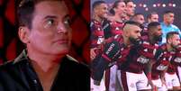 Leo Dias e jogadores do Flamengo (Reprodução/SBT/TV Globo)  Foto: Contigo